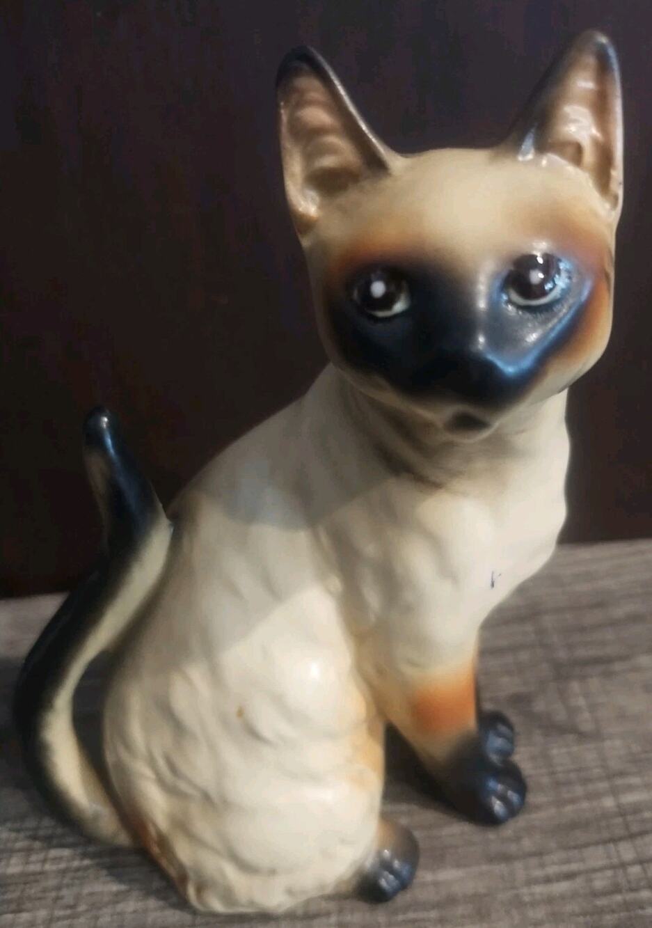 Vintage Siamese Kitty Cat Porcelain # 1105 5" tall Sitting Japan